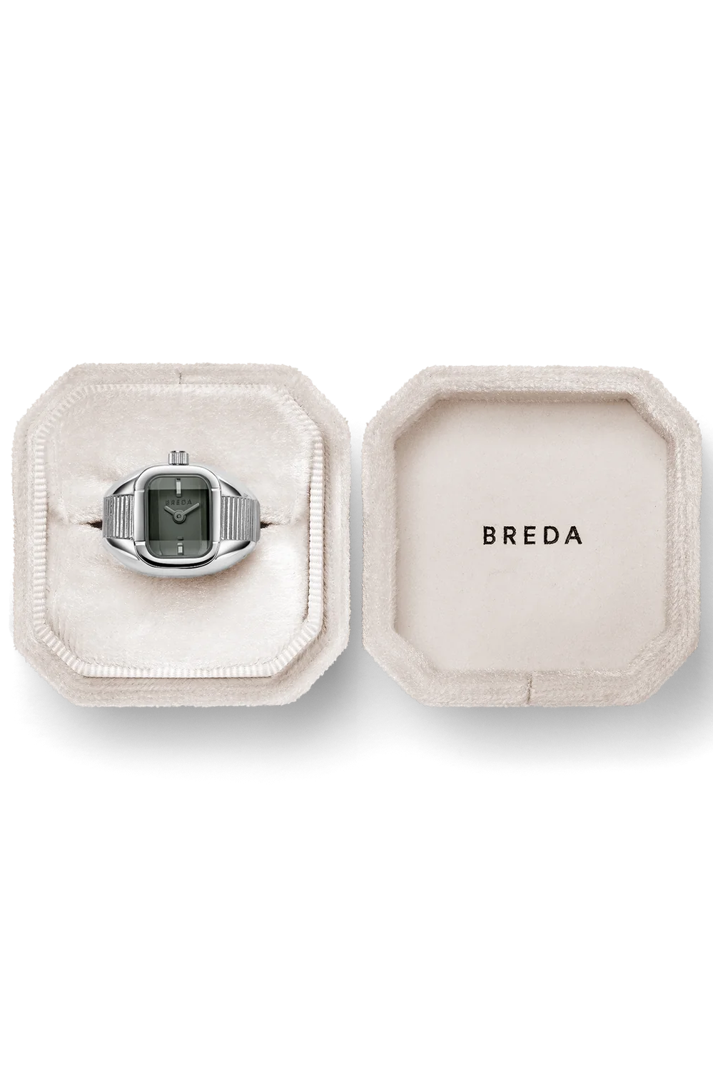 Nocturne Time Ring - Silver and Smoke in ring box