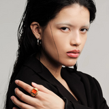 Nocturne Time Ring - Deep Gold and Flame on model 