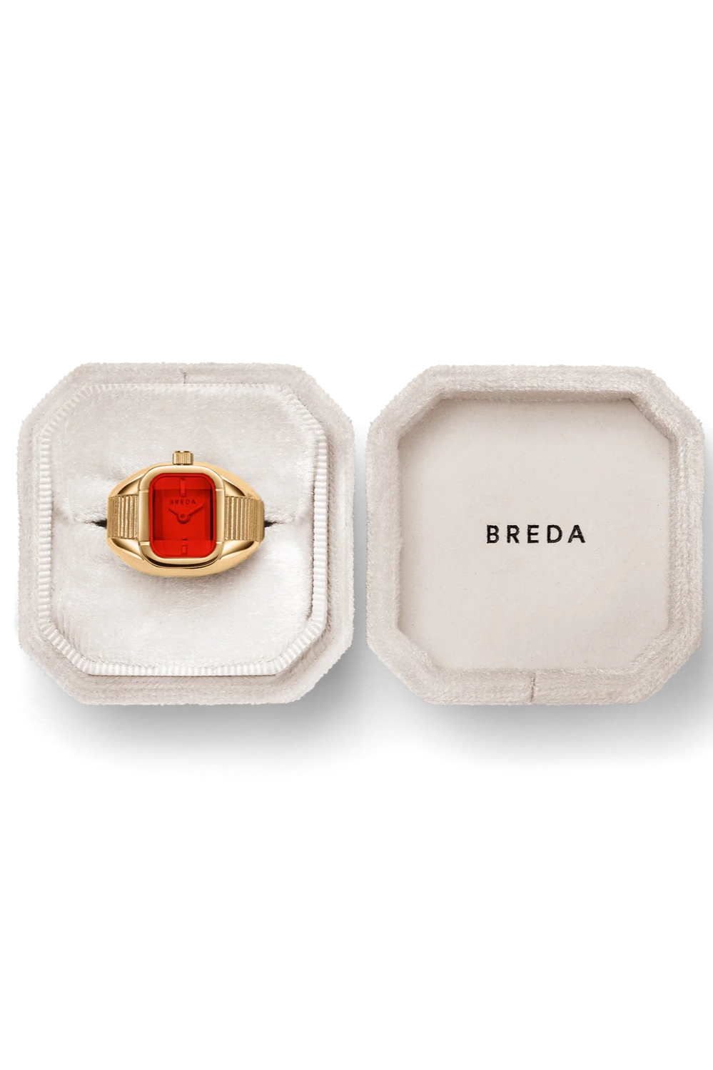 Nocturne Time Ring - Deep Gold and Flame ring in box