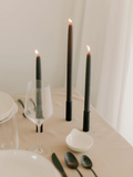Beeswax Dipped Candles - Charcoal on dining table