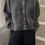 Amélie Alpaca Cardigan - Charcoal