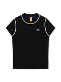 Serena Cashmere Tee - Black/Eco Paper Trim