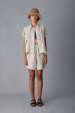 Wesley Shirt - Cream Windowpane Plaid