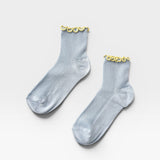 The Petite Ruffled Modal Socks - Baby Blue / Butter