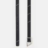 Studded Leather Belt - Black