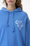 Cactus Embroidery Hoodie - Cornflower Blue