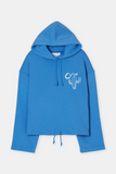 Cactus Embroidery Hoodie - Cornflower Blue