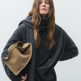 Alpaca Wool Blend Scarf - Dark Grey Melange