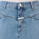 Volant Mini Skirt - Mid Blue — view 5