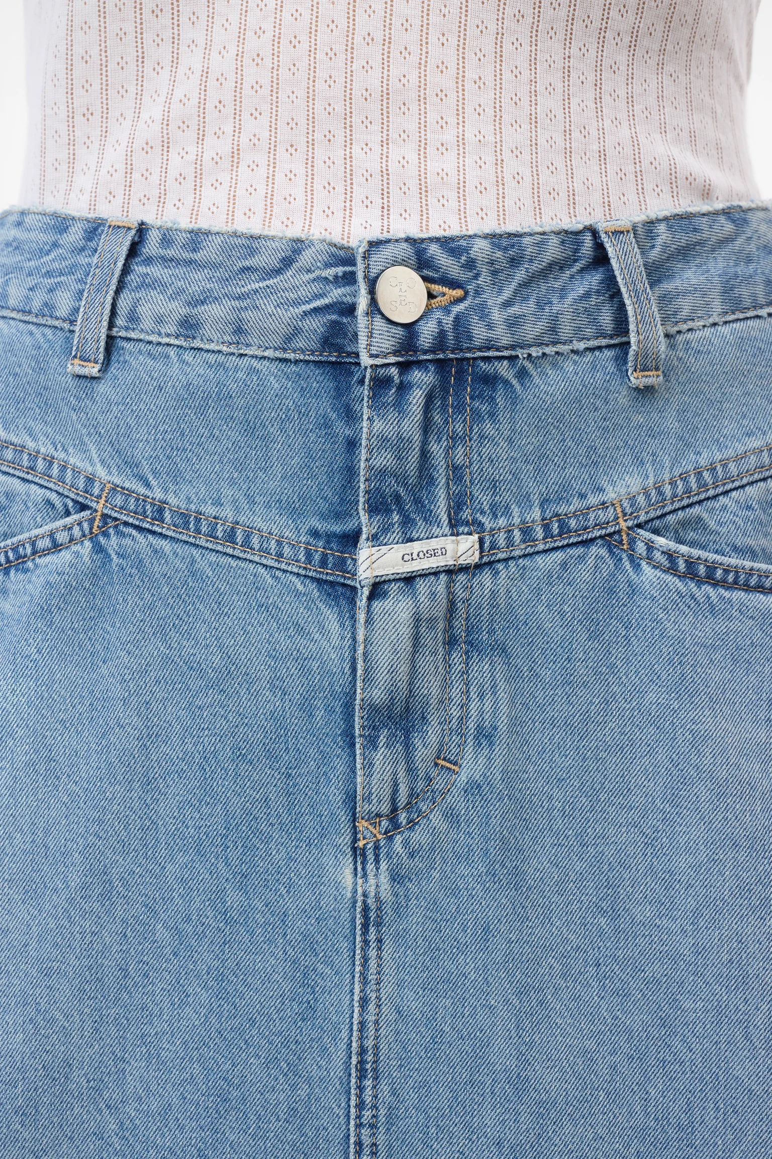 Volant Mini Skirt - Mid Blue — view 5