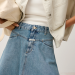 Volant Mini Skirt - Mid Blue — view 2