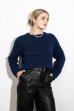 Crewneck Long Sleeve Sweater - Denim Blue