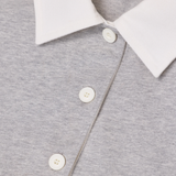Cropped Rugby Shirt - Light Grey Melange