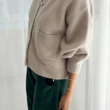 Amélie Alpaca Cardigan - Smoke