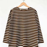 Marseille Top - White Stripe on Coffee