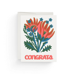 JONES + CO Utah Flower greeting card with floral illustration and Congrats text on recycled heavyweight cardstock