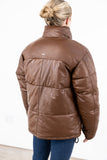 Denver Leather Puffer - Brown