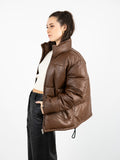 Denver Leather Puffer - Brown