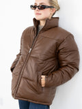 Denver Leather Puffer - Brown