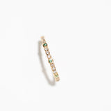 Diamond + Emerald Bezel Stacking Ring