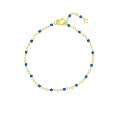 14K Enamel Bead Piatto Chain Bracelet — view 5