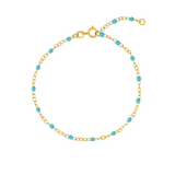 14K Enamel Bead Piatto Chain Bracelet