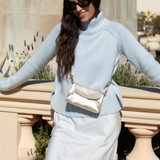 Kaanapali Crossbody - Champagne Metallic Aniline Leather