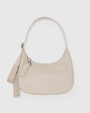 Medium Recycled Leather Crescent Bag - Stone