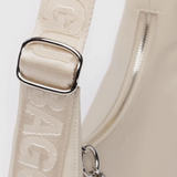 Small Recycled Leather Crescent Bag - Stone