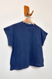 Jeanne Cotton Tee - Marine Navy