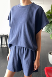 Jeanne Cotton Tee - Marine Navy