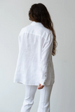 Back view of Linen Relaxed Shirt - Powder