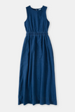 Flat lay view of Linen Mix Maxi Dress - Dark Blue