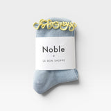 The Petite Ruffled Modal Socks - Baby Blue / Butter