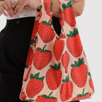 Standard Baggu - Strawberry, folded