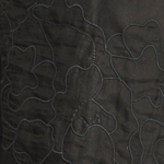 MIRTH Bari Organza Top in Black Waterlily — close detail of the Black Waterlily organza
