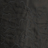 MIRTH Bari Organza Top in Black Waterlily — close detail of the Black Waterlily organza