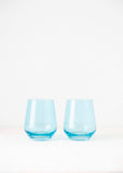 Ocean Blue Stemless Wine Glasses