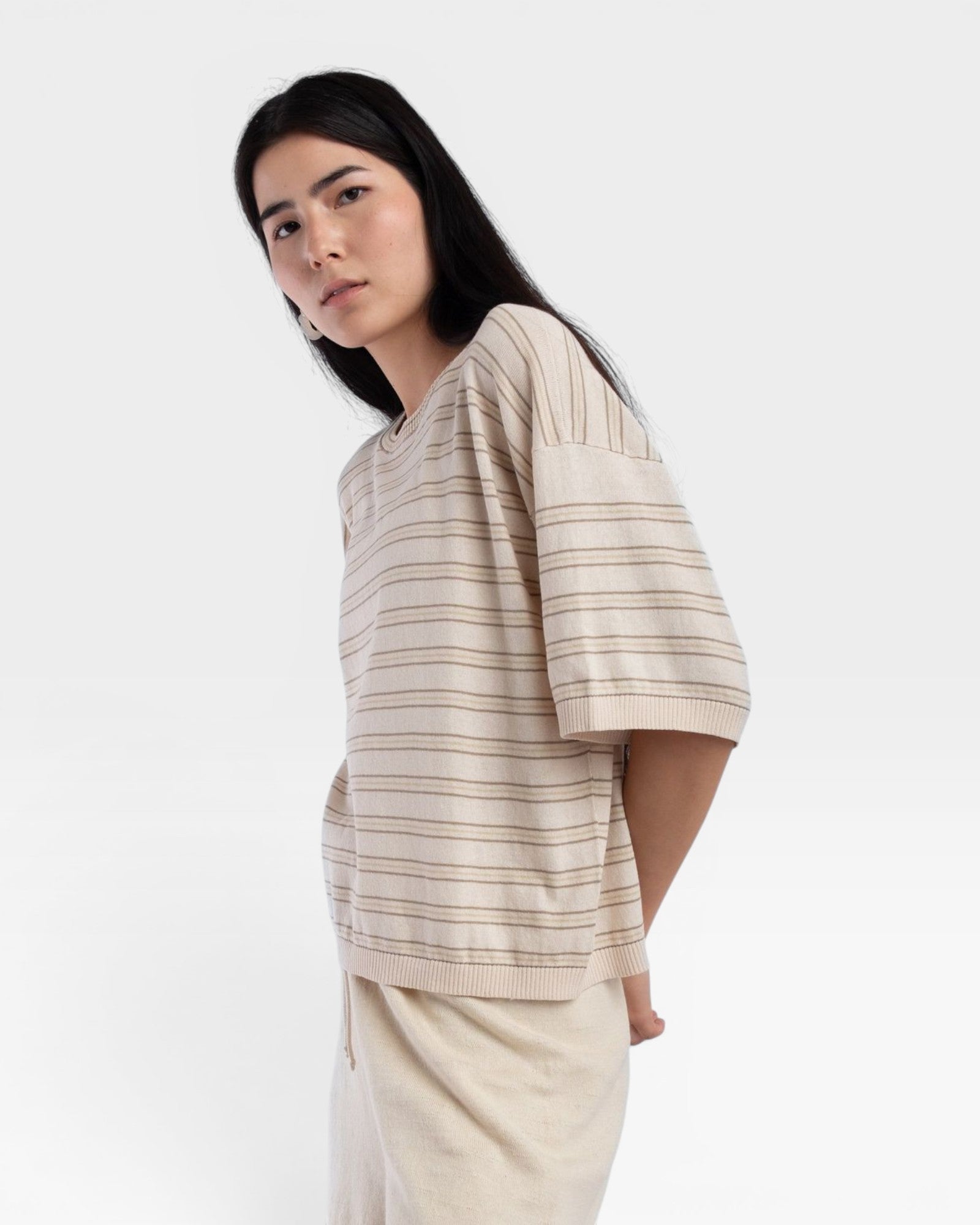 Extrafine Knit Tee - Stripe — view 5