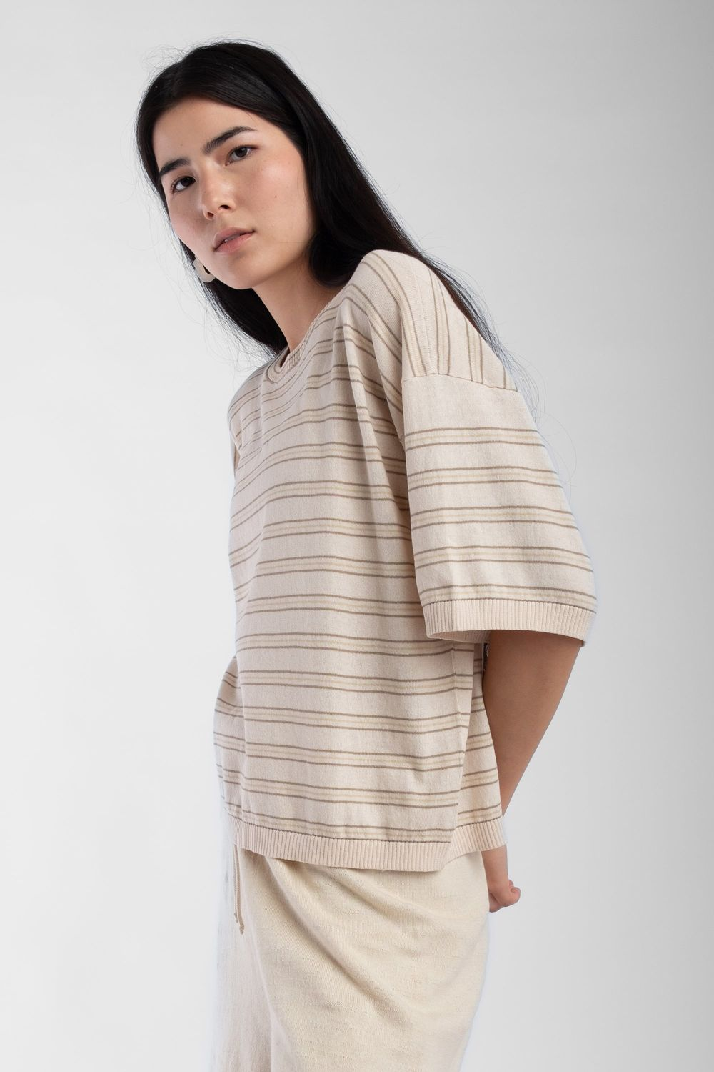 Extrafine Knit Tee - Stripe — view 5