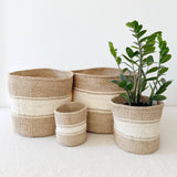 Storage Plant Basket - Striped Sand