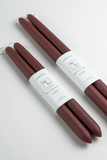 Beeswax Dipped Candles - Burgundy