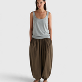 Deiji Studios Balloon Pant in Garden Check — front view, full length