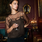 MIRTH Organza Field Top in Cocoa, Holiday 2026 campaign image