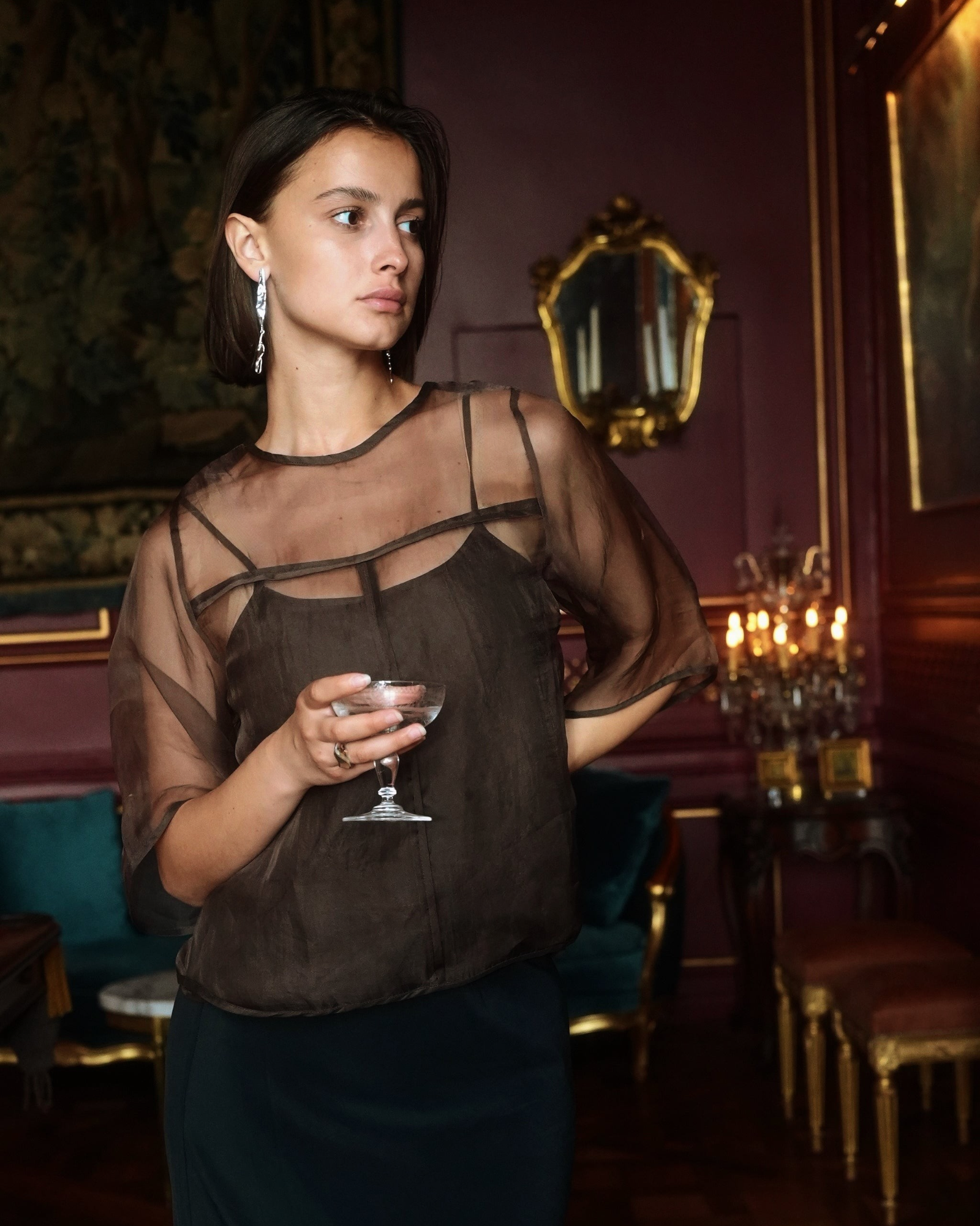 MIRTH Organza Field Top in Cocoa, Holiday 2026 campaign image