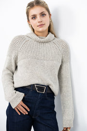 Turtleneck Long Sleeve Sweater - Cloud Grey