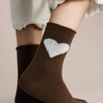 Hansel from Basel Love Cashmere Crew Socks - Brown