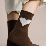 Hansel from Basel Love Cashmere Crew Socks - Brown