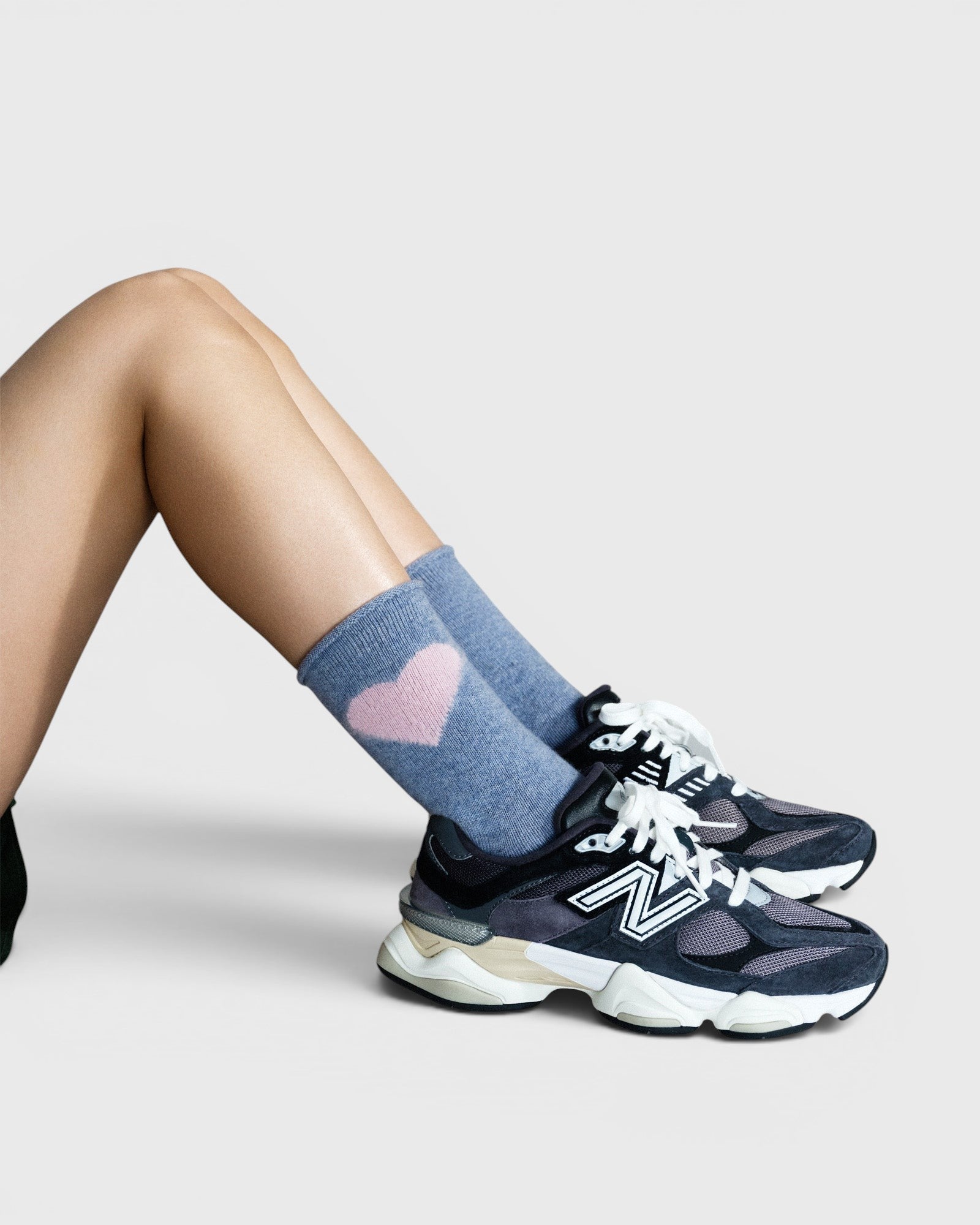 Hansel from Basel Love Cashmere Crew Socks - Denim