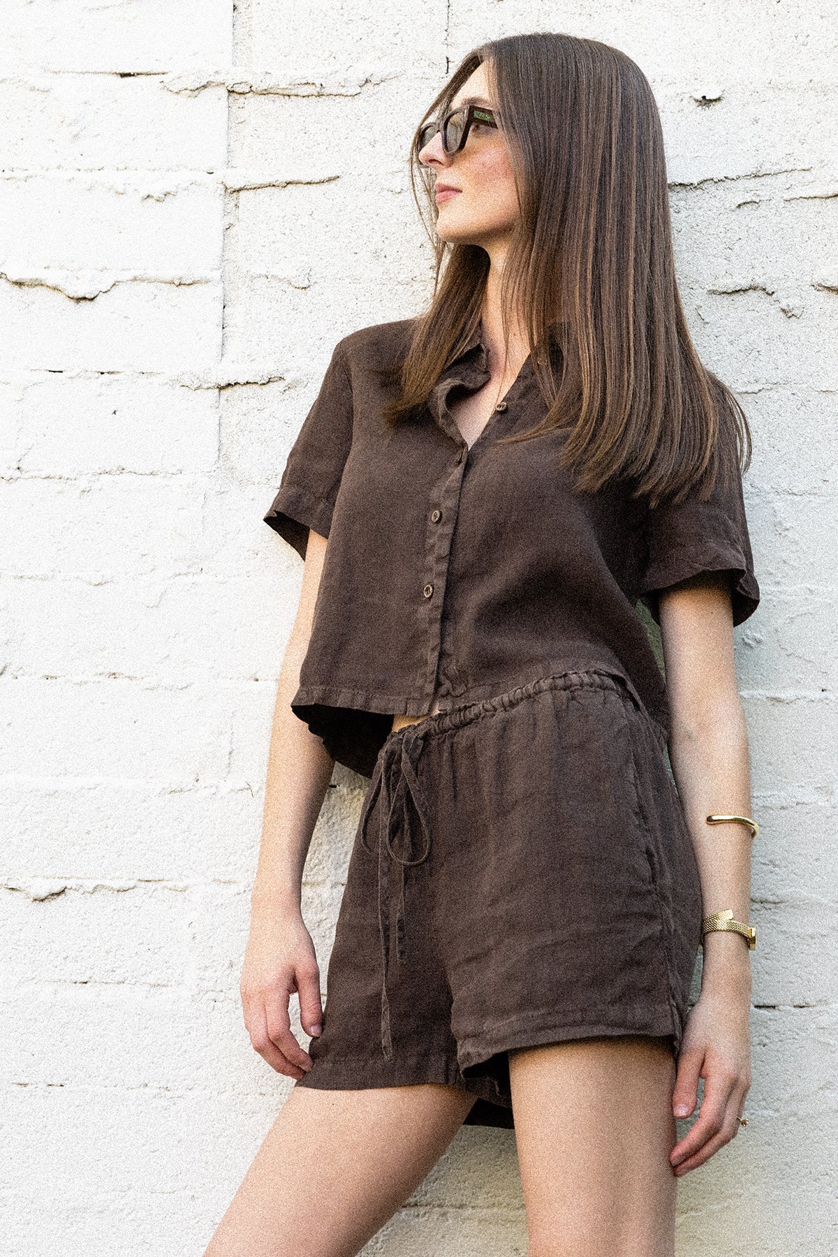VIR VITA Ida Linen Short - Chestnut